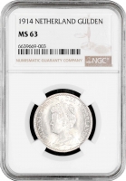 Нідерланди 1 гульден 1914, NGC MS63, "Королева Вільгельміна (1890 - 1948)"