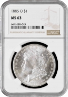 США 1 доллар 1885 г. O, NGC MS63, "Доллар Моргана"