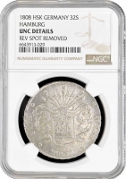 Гамбург 32 шиллинга 1808 г. HSK, NGC UNC Det., "Свободный ганзейский город Гамбург (1773 - 1872)"