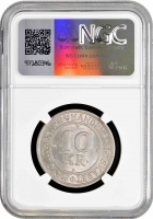 Гренландия 10 крон 1922 г., NGC MS62, "Креолитовые шахты Ивигтута"