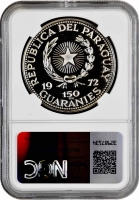 Парагвай 150 гуарани 1972 г., NGC PF68 CAM, "Олимпийские Игры, Мюнхен - Прыжок в высоту" Top Pop 1/0