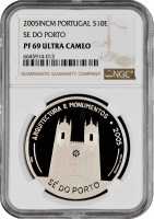 Португалия 10 евро 2005 г., NGC PF69 UC, "Иберо-Америка - Архитектура и памятники" Top Pop 4/0