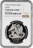 Остров Мэн 1 ангел 1995 г., NGC PF68 UC, "Святой Архангел Михаил"
