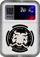Бенин 1000 франков 1994 г., NGC PR68 UC, "Доисторические животные - Тиранозавр Рекс" Top Pop 1/0