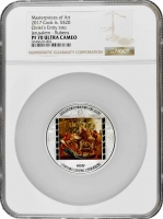 Острова Кука 20 долларов 2017 г., NGC PF70 UC, "Шедевры - Триумфальный вход Иисуса в Иерусалим"