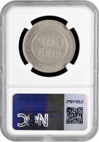 Бразилия 200 рейсов 1896 г., NGC MS63, "Первая Республика (1889 - 1942)"