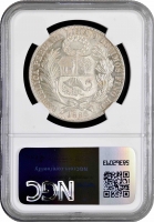 Перу 1 соль 1885 г. RD/BF, NGC MS63, "Республика Перу (1863 - 1917)" Top Pop 1/0