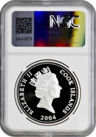 Острова Кука 1 доллар 2004 г., NGC PF70 UC, "Железнодорожные путешествия - Трансавстралийская ж/д"