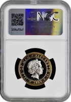 Остров Мэн 2 фунта 2004 г., NGC MS65, "Круглая башня замка Пил" Top Pop 2/0
