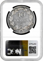 Швейцария 40 батценов 1798 г. S, NGC AU Det., "Гельветическая Республика (1798 - 1803)"