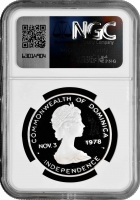 Доминика 10 долларов 1979 г., NGC PF68 UC, "Независимость - Визит Папы Римского" Top Pop 2/0