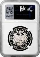 Саксония 3 марки 1917 (1991) г. E, NGC PF67 UC RESTRIKE, "400 лет Реформации" Top Pop 1/0