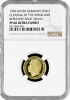 Веймарская Республика Медаль 1930 г., NGC PF66 UC, "Освобождение Рейнской области"
