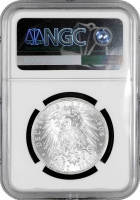 Саксен-Мейнинген 3 марки 1908 г. D, NGC MS63, "Герцог Георг II (1866 - 1914)"