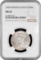 Нова Зеландія 1 Флорин 1934, NGC MS62, "Король Георг VI (1937 - 1952)"