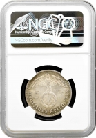 Німеччина - Третій Рейх 5 рейхсмарок 1938 A, NGC MS64, "Нацистська Німеччина (1933 - 1945)"
