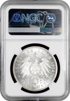 Ангальт-Дессау 5 марок 1914 р. A, NGC MS62, "25 років весіллі Фрідріха II та Марії Баденської"