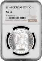 Португалія 1 ескудо 1916, NGC MS62, "Португальська Республіка (1911 - 1969)"