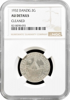 Гданськ 2 гульдени 1932 року, NGC AU Det., срібна монета "Вільне місто Гданськ (1923 - 1939)"