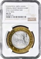 Мексика 100 песо 2005 г., NGC MS64, "Нижняя Калифорния"