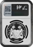 Сьерра-Леоне 10 леоне 2001 г., NGC PF70 UC, "Большая пятерка - Носорог'' Top Pop 1/0