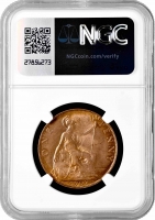 Великобритания 1 пенни 1907 г., NGC MS64 RB, "Король Эдуард VII (1902 - 1910)"
