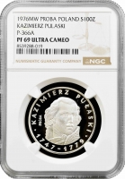 Польща 100 злотих 1976, NGC PF69 UC PROBA, "Casimir Pulaski" Top Pop