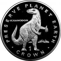 Острів Мен 1 крона 1993 р., NGC PF68 UC, "Збережемо планету Ігуанодон" Top Pop