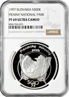 Словаччина 500 крон 1997 р., NGC PF69 UC, "Національний парк "П'єнини" Top Pop 2/0