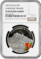 Палау 5 доларів 2010 р., NGC PF69 UC, "Гори та флора - Піраміда Карстенса"