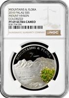 Палау 5 доларів 2010 р., NGC PF69 UC, "Гори та флора - Масив Вінсон"