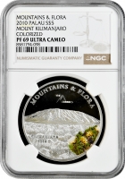 Палау 5 доларів 2010 р., NGC PF69 UC, "Гори та флора - Кіліманджаро"