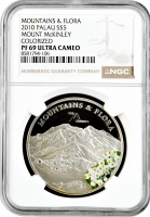 Палау 5 доларів 2010 р., NGC PF69 UC, "Гори та флора - Мак-Кінлі"