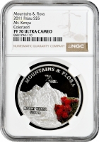 Палау 5 доларів 2011 р., NGC PF70 UC, "Гори та флора - Кенія" Top Pop