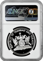 Тринидад и Тобаго 25 долларов 1980 г. FM, NGC PF69 UC, "10 лет Карибскому банку развития"