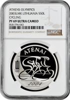 Литва 50 лит 2003 г. LMK, NGC PF69 UC, "XXVIII летние Олимпийские Игры, Афины"