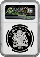 Малаві 20 квач 1996 р., NGC PF68 UC, "Вимираючі види - Слон"