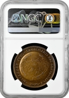 Веймарська Республіка бронзова медаль 1929 р., NGC MS65 BN, "Світове турне Цепеліна"