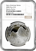Перу 1 сіль 2005 р., NGC PF69 UC, "Іберо-Америка - Мачу-Пікчу" Top Pop