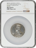 Великобританія Медаль 1911 р., NGC MS62 MATTE, "Коронація короля Георга V та королеви Марії"