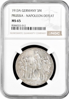 Пруссія 3 марки 1913 р. A, NGC MS65, "25 років правлінню Вільгельма II"