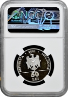 Молдова 50 леїв 2001, NGC PF67 UC, "180 років від дня народження Василя Олександра"