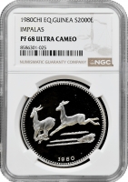Екваторіальна Гвінея 2000 екуелі 1980 р. CHI, NGC PF68 UC, "Імпала"