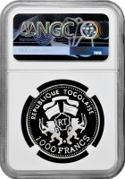 Того 1000 франків 2000 р., NGC PF69 UC, "Тварина в небезпеці - Лев"