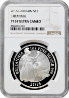 Великобританія 2 фунти 2016 р., NGC PF67 UC, "Британія з левом біля її ніг"