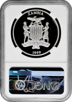 Замбія 5000 квач 1999 р., NGC PF67 UC, "Дика природа Африки - Слон зі слоненятком"