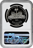 Гаїті 50 гурдів 1974, NGC PF64 CAM, "Олімпіада Інсбрук-Монреаль 1976"