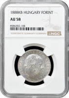 Угорщина 1 форинт 1888 KB, NGC AU58, "Імператор Франц Йосип (1848 - 1916)"