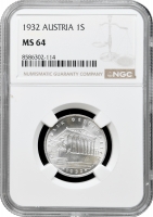 Австрія 1 шилінг 1932, NGC MS64, "Перша Республіка (Шилінг) (1925 - 1938)"