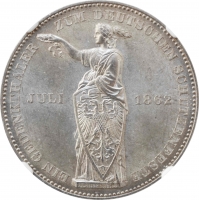 Франкфурт 1 талер 1862 р., NGC MS63, "Німецький стрілецький фестиваль"